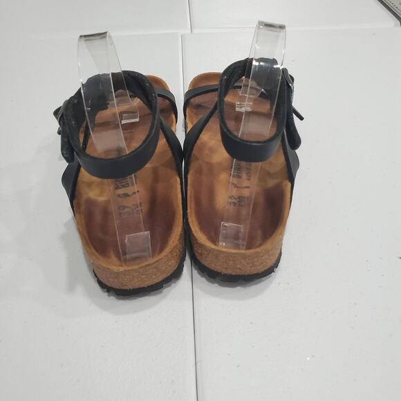 Birkenstock Sandals Womens Size 8 39 Black Daloa Ankle Strap Cork Footbed - Picture 3 of 9